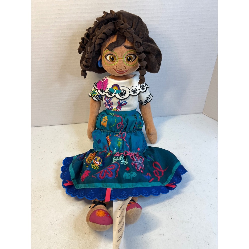 Disney Encanto Mirabel Madrigal Plush Doll 18 Inch Teal Floral Dress Toy
